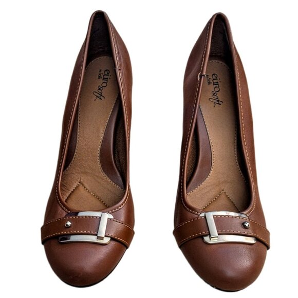 Eurosoft Women's Beatrice Leather 3" Heels Leaf Brown Size 10M New Other - Picture 2 of 11